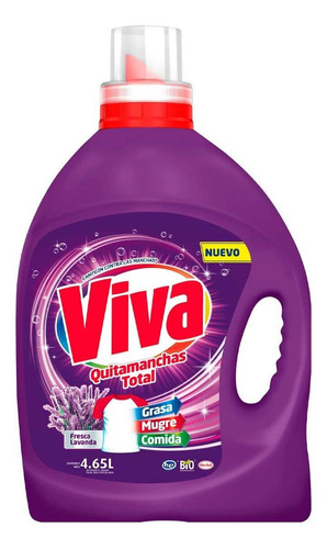 Imagen 1 de 1 de Detergente Líquido Viva Quitamanchas Total Lavanda 4.65l