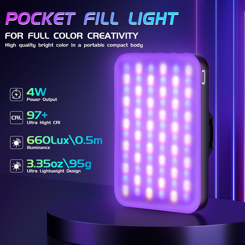 Luz Para Selfie Usb Recargable Rgb Led Para Teléfono