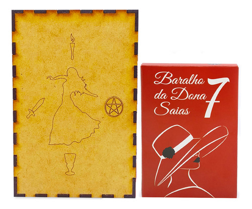 Kit Tarot Baralho Da Dona 7 Saias E Porta Tarô Caixa Madeira