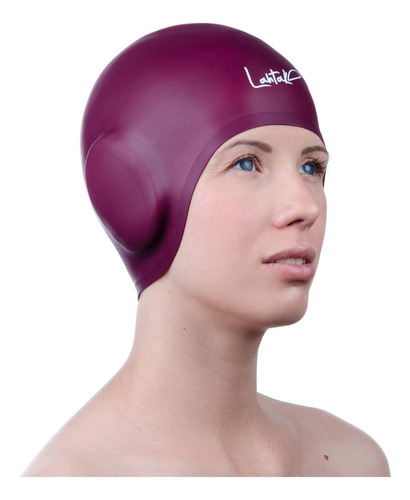 Gorra Para Nadar Silicona Con Protec En Oidos 3d Unisex Vino