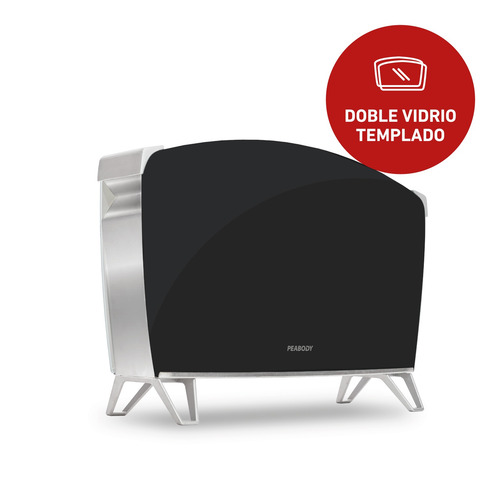 Vitroconvector Peabody Doble Vidrio 1500w Negro Pe-bvc15 P1