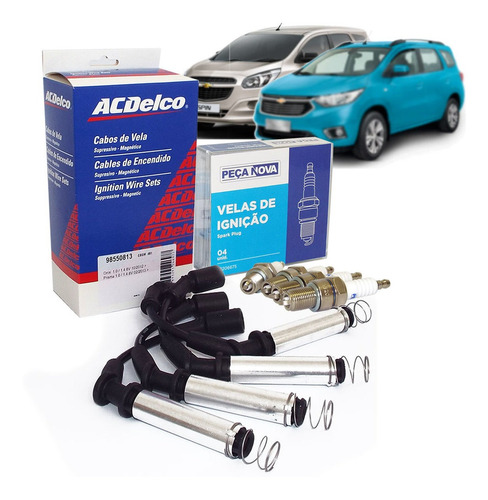 Kit Cabos Velas Ignicao 1.8 Flex Ecoflex Spe 4 Spin 2020