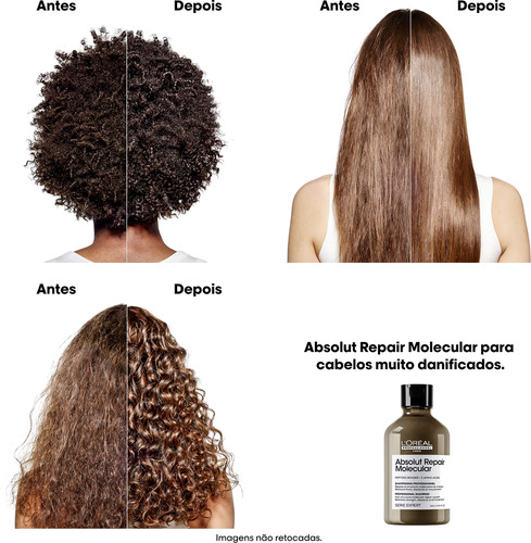 Shampoo Loreal Absolut Repair Molecular 300ml Reconstrução !