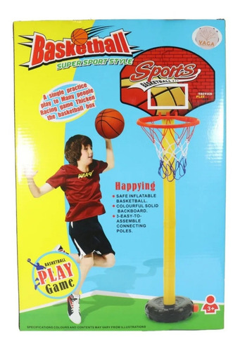 Juego Tablero Canasta De Basketball Plástico Con Balón Niños