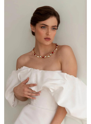 Gargantilla De Perlas Vintage, Collares Collares Rojos