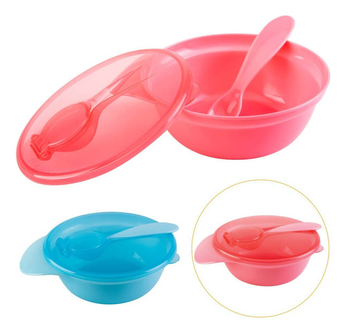 Kit Refeição Pote Bowl Com Colher E Tampa Buba Para Passeio