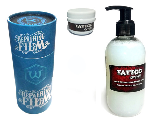 Combo Crema Tattoo + Film Dermico Ava + Jabon Antibacterial