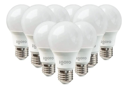 Foco led iGoto A60 Bulbo color luz Fria 9W 0K 810lm por 10 unidades
