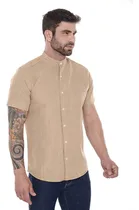 Comprar Camisa Gola Padre Slim Social Masculina Linho Premium Lisa