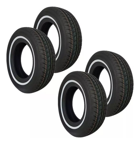 De Pneus 205/70 R14 Faixa Branca Aro 14 Nankang 4 Un