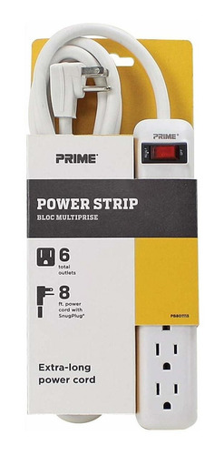 Prime Wire & Cable Pb801115 Regleta De Alimentación De 6 Sal