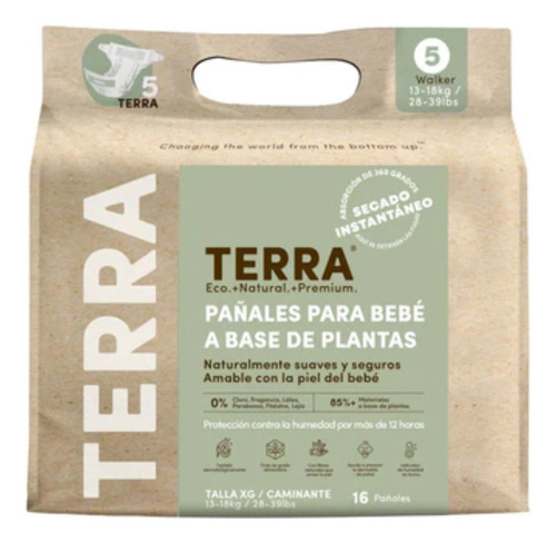 Pañales Terra Eco Biodegradables Desechables Talla Xg