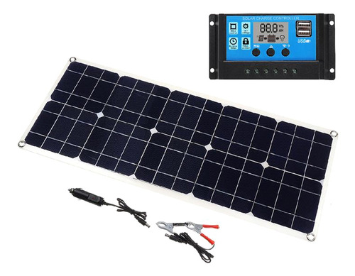 Panel solar monocristalino de 50W 18V Kit de cargador USB dual 18V  5 