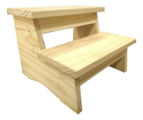 Banco Banquito Escalera Madera Pino Camilla Baño - Pinoshow Color Pino natural