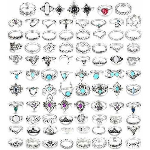 Anillos Bisutería - 84 Pcs Vintage Knuckle Ring Set For Wome