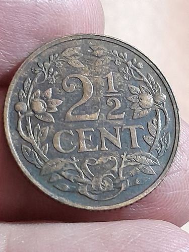 Moneda Países Bajos 2 1/2 Cent 1918 Km# 150 Ref 438 