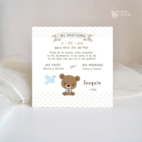Imagen 9 de 9 de Estampas Tarjetas Bautismo De Nenes X 2u