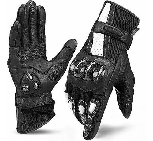 Guantes De Cuero Para Motocicleta Con Pantalla Táctil De Nud