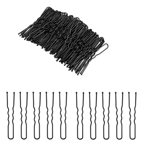 Estuche Horquillas Clips Negro Cabello 2.5 2 1.75 X 100