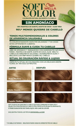 Tintura Wella Sin Amoniaco Kit Soft Color 80 Rubio Claro
