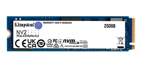 Imagen 3 de 5 de Disco Solido Ssd 250gb M.2 Kingston Nv2 Pcie 4.0 Nvme Pc