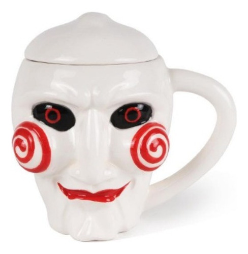 Taza Saw X El Juego Del Miedo - Billy Con Tapa Para Regalo