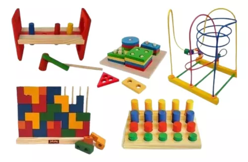 Conjunto 5 Brinquedos Jogos Educativos Pedagógico Divertido