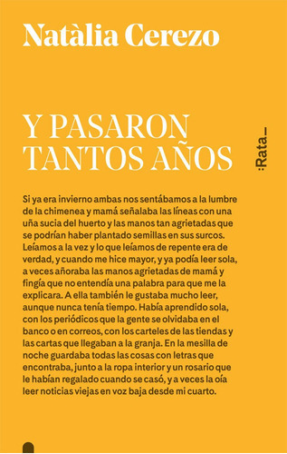 Y Pasaron Tantos Aãâos, De Cerezo, Natalia. Editorial Rata, Tapa Blanda En Español