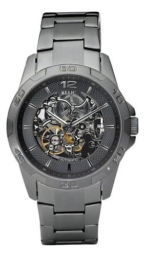 Reloj Pulsera Relic Zr11853 Damon Automatic Hombres Color de la correa Gris