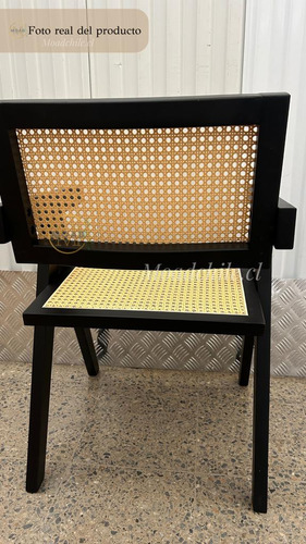 Silla Sitial Chandigarh Asiento Rattan Estructura Madera