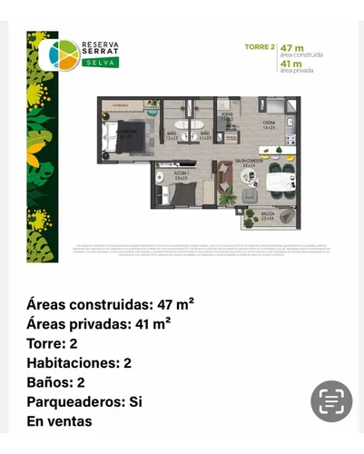 2 Habitaciones 2 Baños