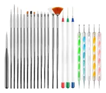 Comprar Kit Decoracion X23 Manicuria Pinceles + Dotting + Liner 