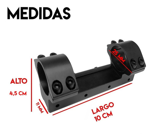 Imagen 4 de 10 de Anclaje Monopieza Reforzado Montaje Mira Telescopica Rifle