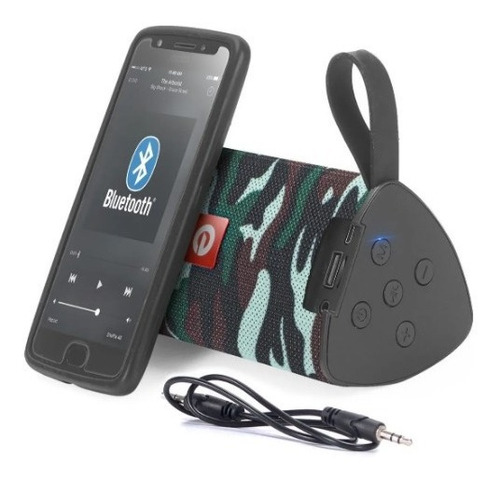 Caixa De Som Bluetooth Usb/p2/sd Potente Camuflada Envio Já