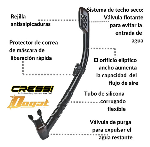 Kit De Mascara Perla Y Esnorkel Supernova Dry De Cressi