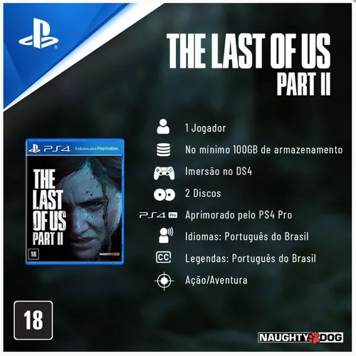 Jogo The Last of Us parte 2 mídia física ps4