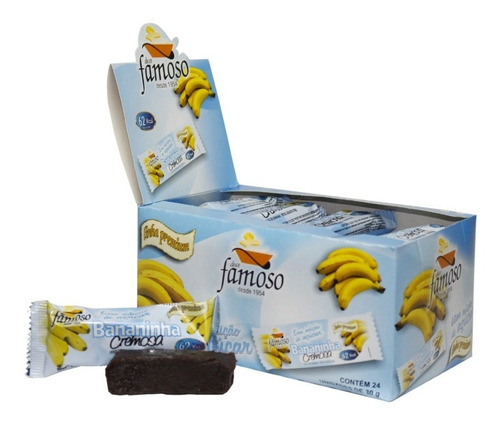 Bananinha cremosa sem adição de açúcar Famoso Premium 720g caixa 24 unidades