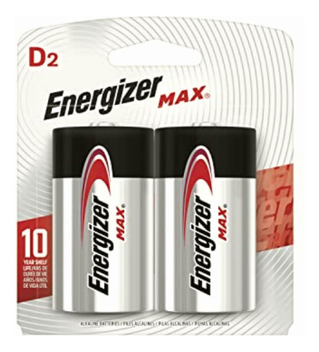 Energizer, Pila Max Alcalina, D, 2 Pilas Blanco/rojo