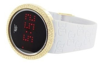 Touch Pantalla Led Reloj 14k Dorado Laboratorio Diamantes