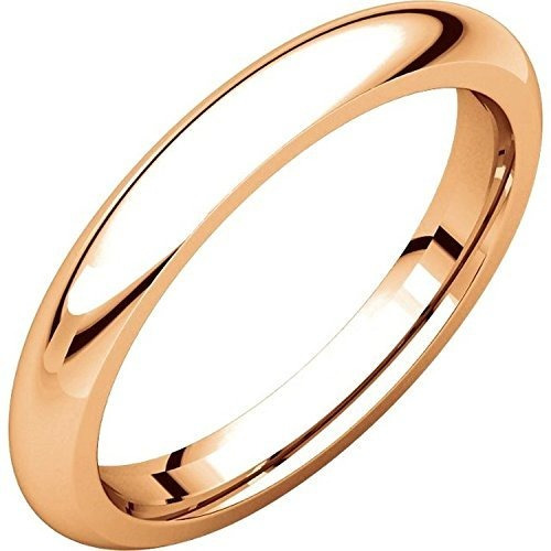 Alianza De Oro Rosa De 14 K Para Hombres Y Mujeres, 3 Mm De 