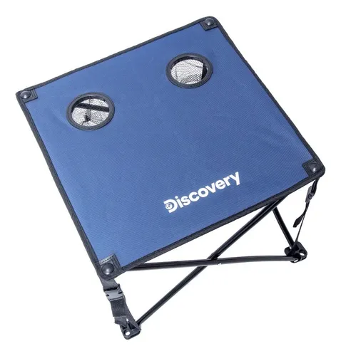 Mesa + 2 Sillas De Camping Discovery Plegable Portavaso Azul
