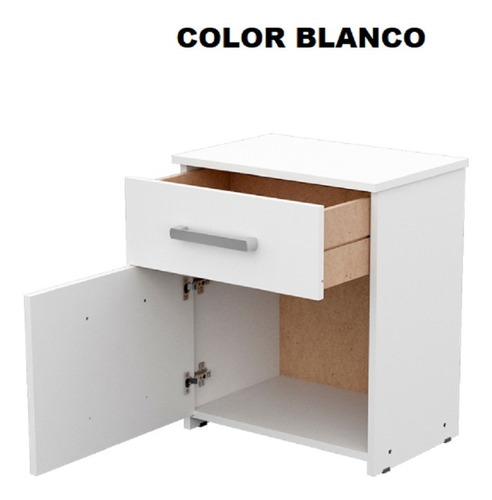 Mesa De Luz 1 Cajón + 1 Puerta Dakar Mueble Dormitorio