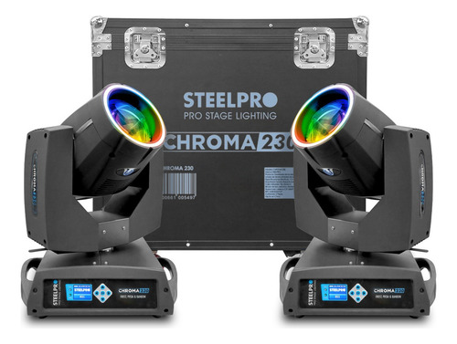 2 Cabezas Móviles + Case Led Beam 7r Rainbow/frost Steelpro