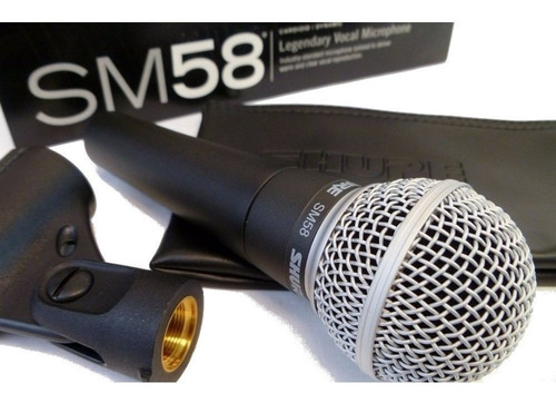 Micrófono Shure Sm58 Dinámico Cardioide Para Voces Color Gris oscuro