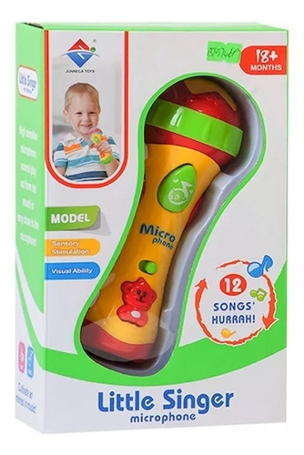 Micrófono Infantil Con Sonido Juego Juguete Bebe 12 Cancione