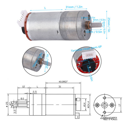 Motor De Engranajes Diy Encoder Con Soporte De Montaje, Kit