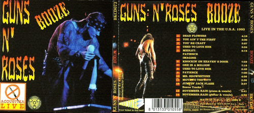 Guns & Roses Cd Booze 93 Acoustic Live Italia Cerrado Envio