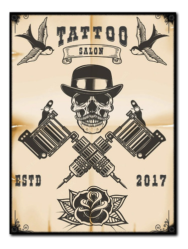 #1271 - Cuadro Decorativo - Tattoo Tatuajes Poster Maquina 