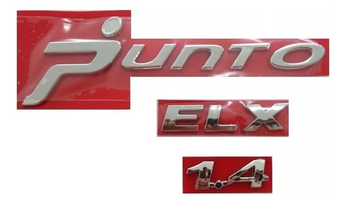 Kit Emblema  Punto +  Elx +  1.4  Cromado ( Fiat )  