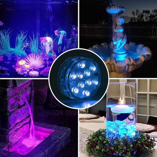 Imagen 6 de 7 de Luz Led Sumergible Con Control Remoto, Piscinas, Decoración.
